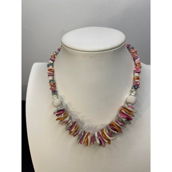 Necklace costume jewelry tropical shell faux puca puka shell beach summer wear - Picture 7 of 11